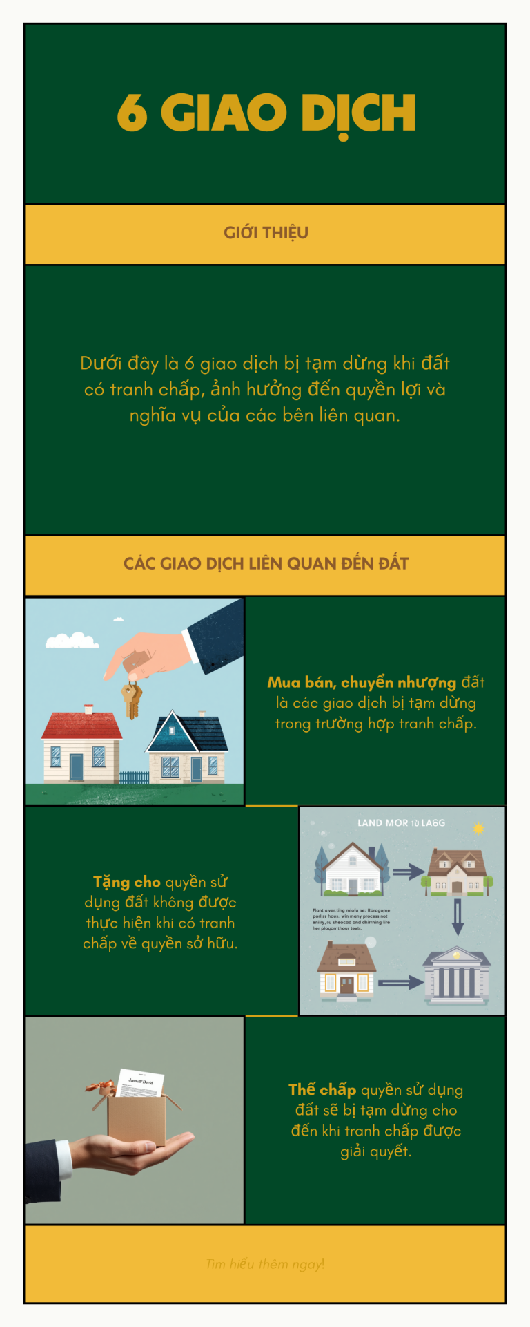 Danh sách 6 giao dịch đất đai bị tạm dừng khi có tranh chấp: mua bán, tặng cho, thế chấp, góp vốn, cho thuê, thừa kế